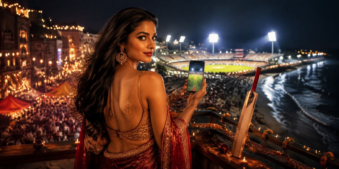 Cricket betting night market scene in India