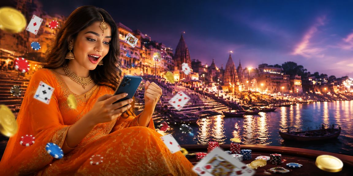 Player logging into online poker platform in India